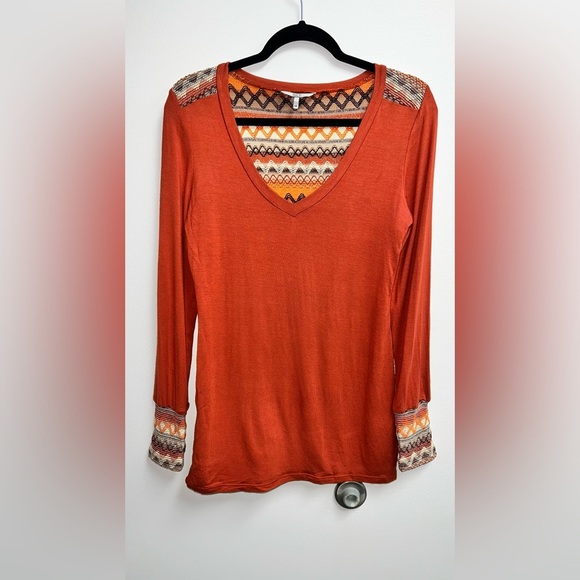 BKE Woven Sheer Western Ling Sleeve Women’s top Sz.M - Picture 1 of 6